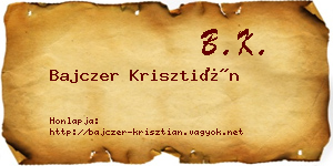 Bajczer Krisztián névjegykártya
